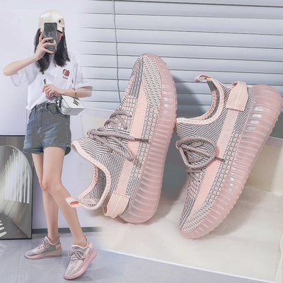 Spring/summer 350 flyknit new arrival: versatile, trendy, casual, athletic, running shoes - soft, flat, sock-style, breathable mesh
