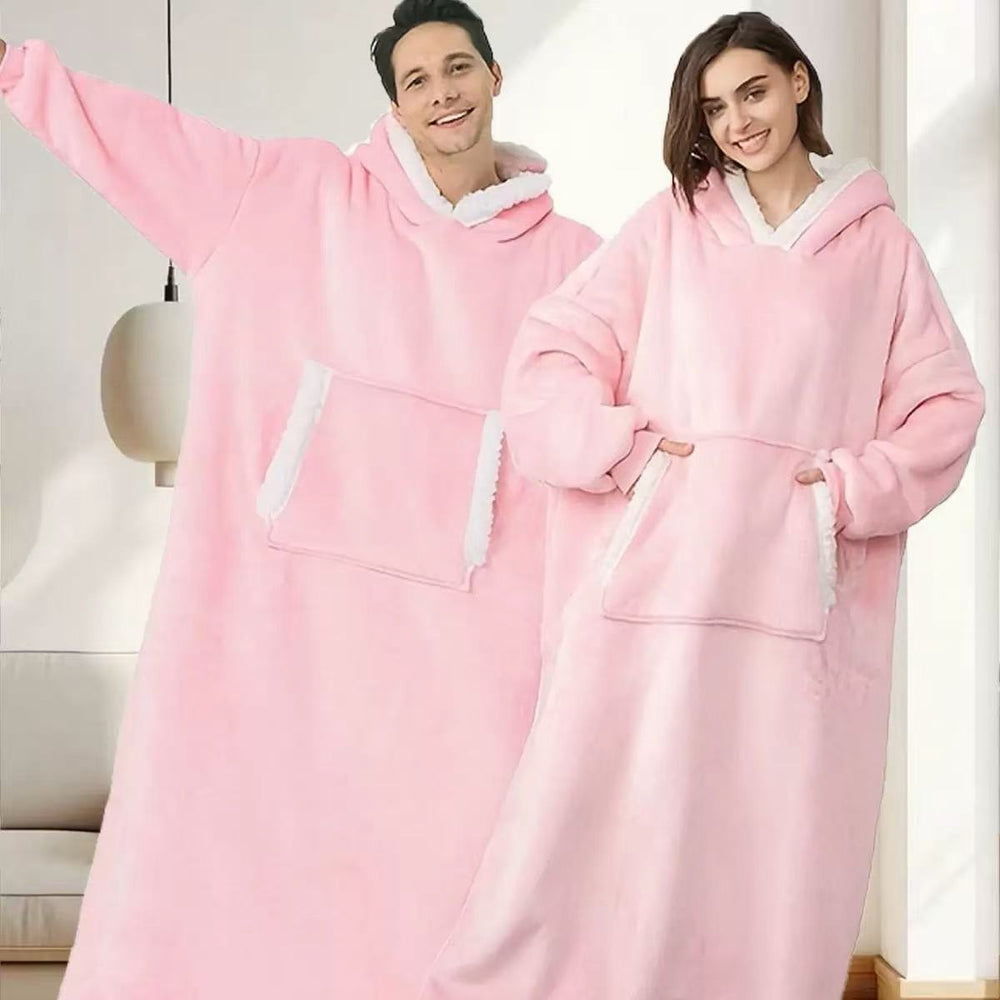 Pullover fleece pajamas heattech tv blanket outdoor cold-proof nightgown couple's outfit sweatshirt fleece heattech clothing