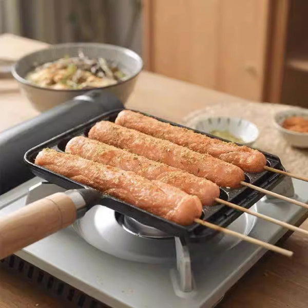 Cast iron household sausage pan sausage mold baking pan grilled fish tofu grilled octopus balls sausage machine household small