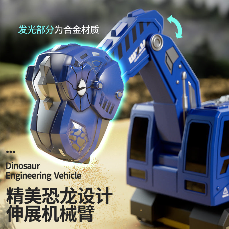 large alloy kids remote control excavator toy car electric excavator car dinosaur boy engineering vehicle