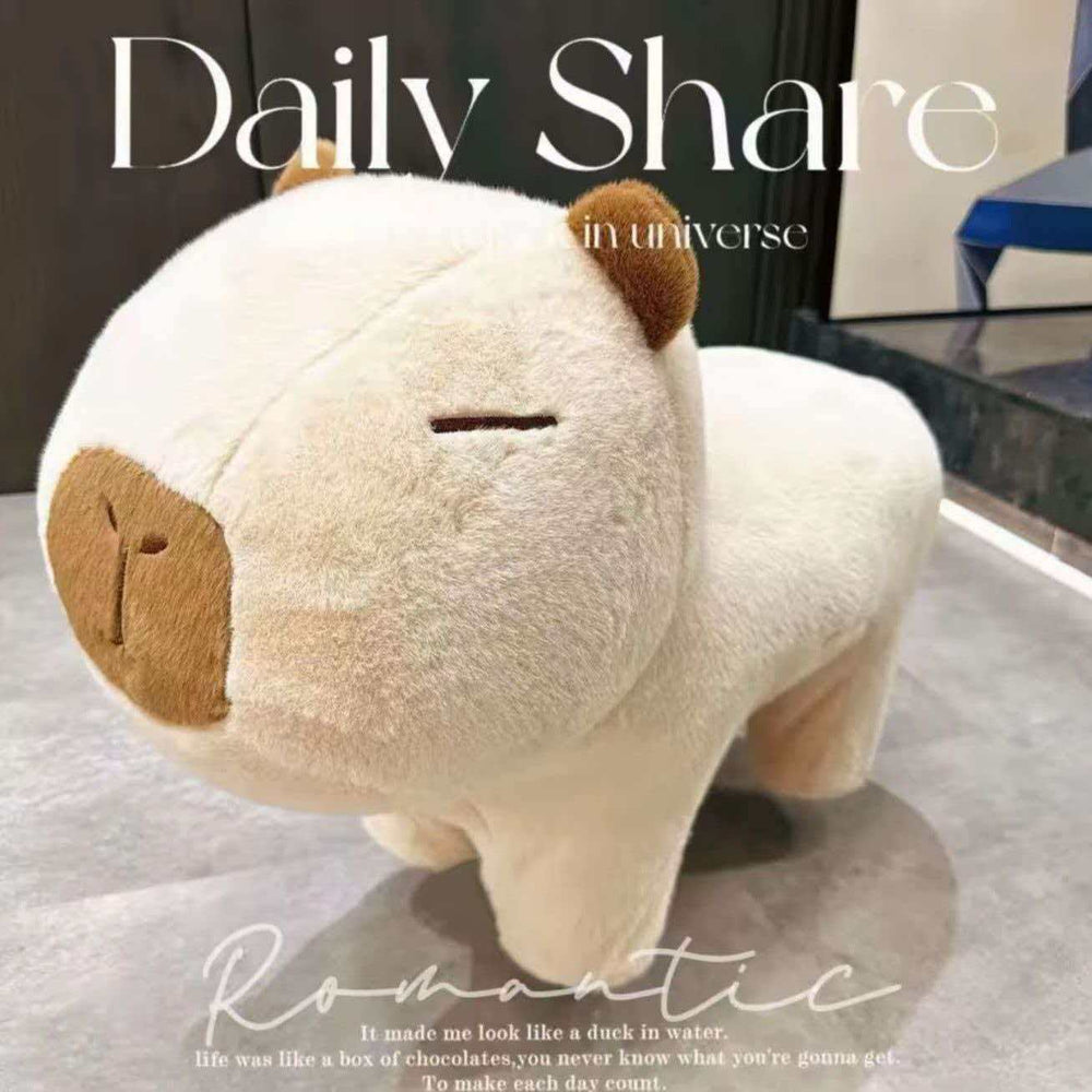 Cute capybara animal stool - living room home use, kids' low stool with universal wheels, plush changing stool