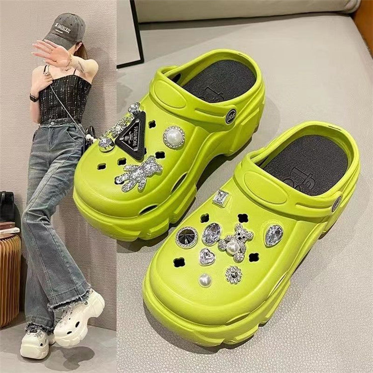 Women's "cloudfoam" clogs - new 2023 summer collection: chunky platform, height-boosting, non-slip, trendy beach sandals