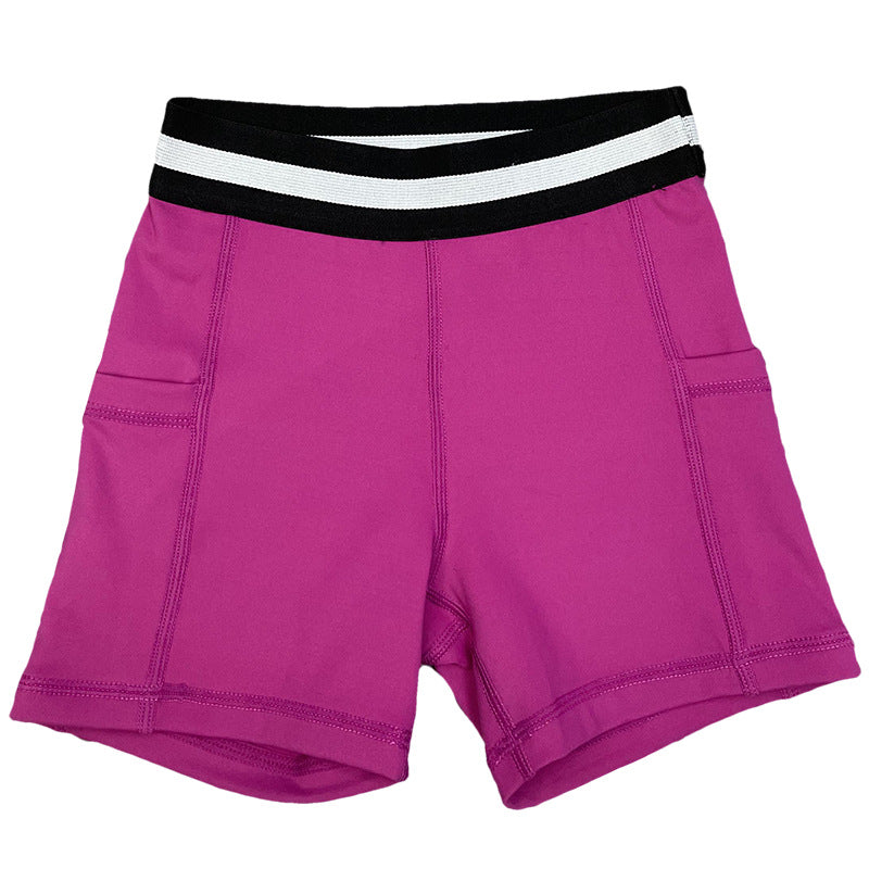High-elasticity, skin-friendly activewear set for girls: quick-dry running, training, yoga, and workout shorts