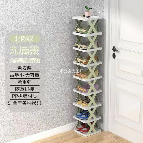 Creative shoe rack multi-layer household nine-layer folding layer ten-layer one-layer dormitory installation-free easy disassembly and assembly shoe cabinet