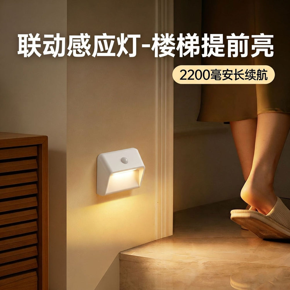 Magnetic induction night light - rechargeable, ideal for apartments, stairs, seniors, bedside, hallways, bathrooms, and footlights