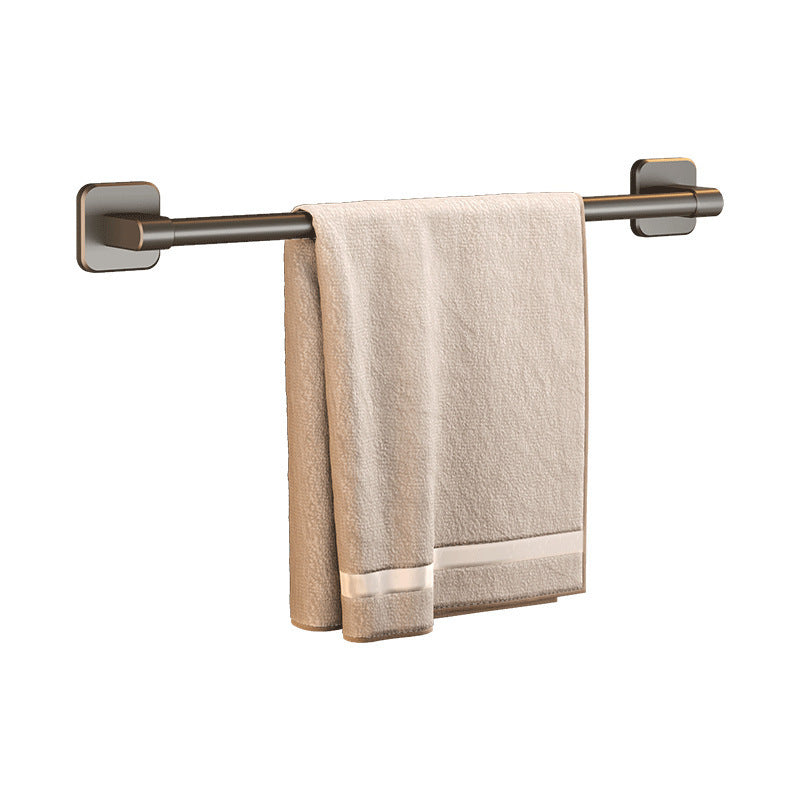 Factory supply punch-free gun gray single and double pole towel rack bathroom towel bar hanging rod bathroom double pole