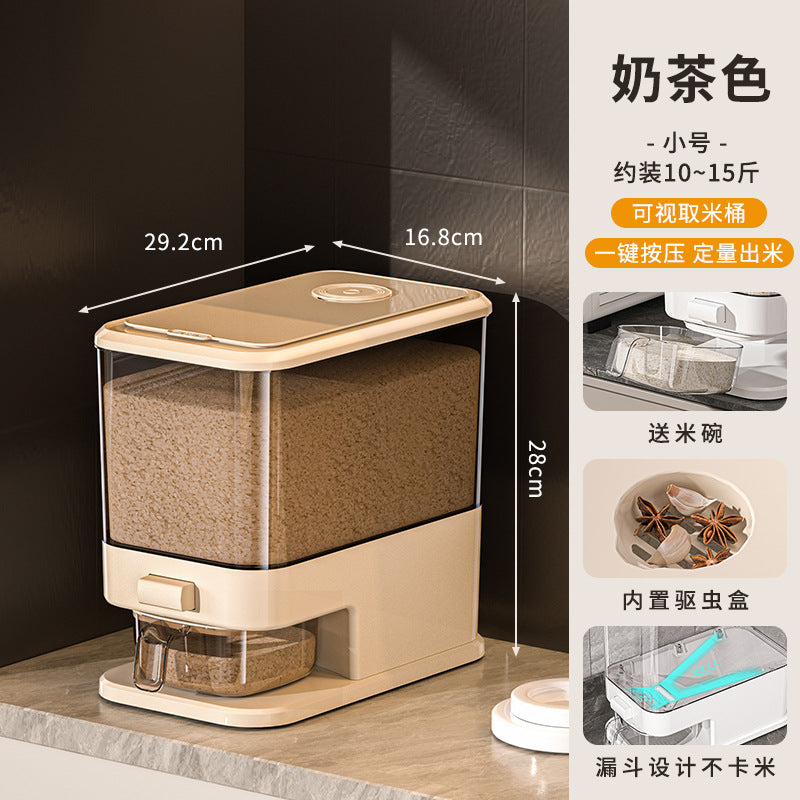 Press-type rice bucket Household insect-proof and moisture-proof sealed grain storage bucket Food grade rice box Noodle bucket Rice noodle storage container