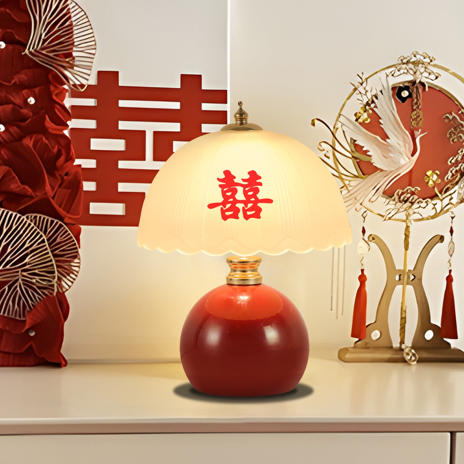 Wedding lamp, red desk lamp, wedding room bedside lamp, give the newlyweds a pair of bridal dowry lamps, festive wedding gifts