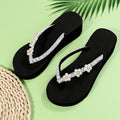 2025 new women's summer fashion flip-flops - versatile beach sandals with floral design and chunky sole
