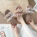 Floral print women's sandals - fairycore style, summer outdoor wear, trendy ins style, 2024 new fashion, height increasing platform beach sandals
