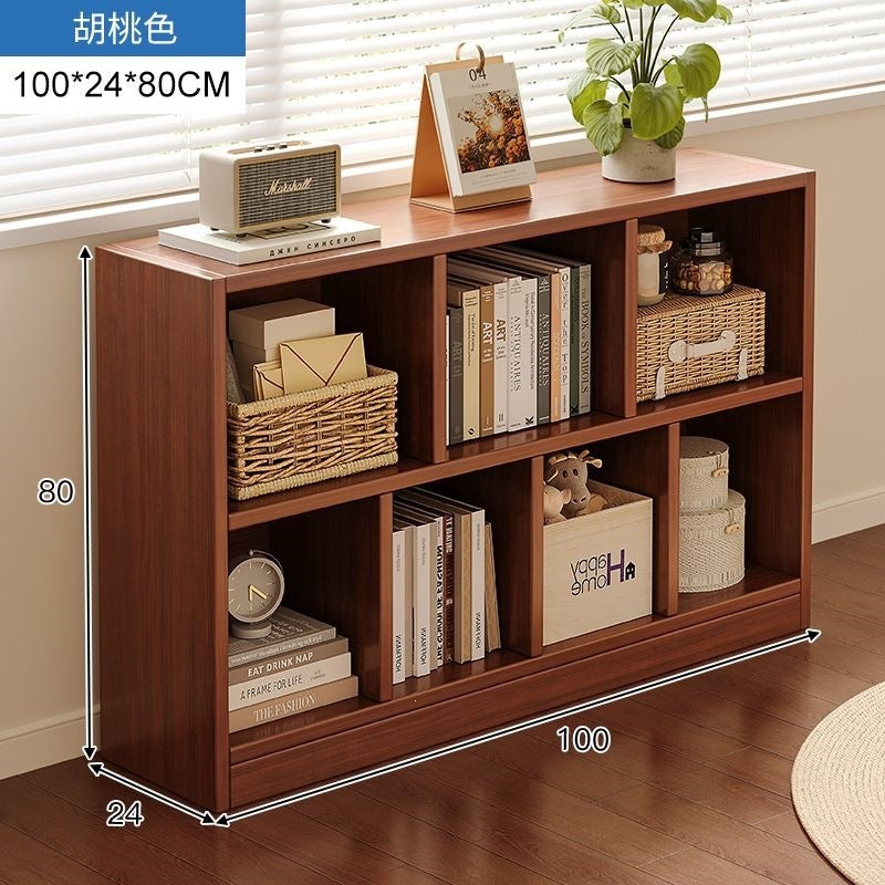 Bookshelf storage rack simple floor-standing wall-mounted storage cabinet rental house multi-layer living room for home bedroom small bookcase