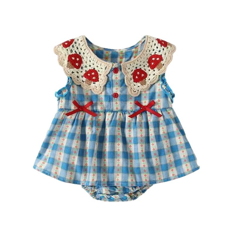 Cute baby girl romper dress - lightweight summer outfit for infants and toddlers (newborn to 1 year)