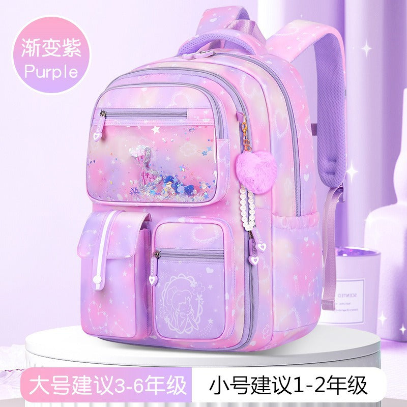 elementary school student backpack, grades 1-3-6, lightweight children's schoolbag, large capacity, burden-reducing, spine-protecting backpack, wholesale