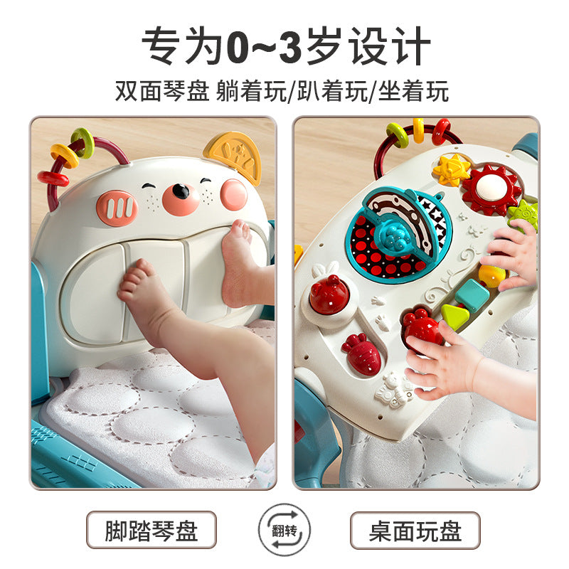Pedal piano baby gym activity center for infants and toddlers, ages 3-6 months to 0-1 year, educational musical toy