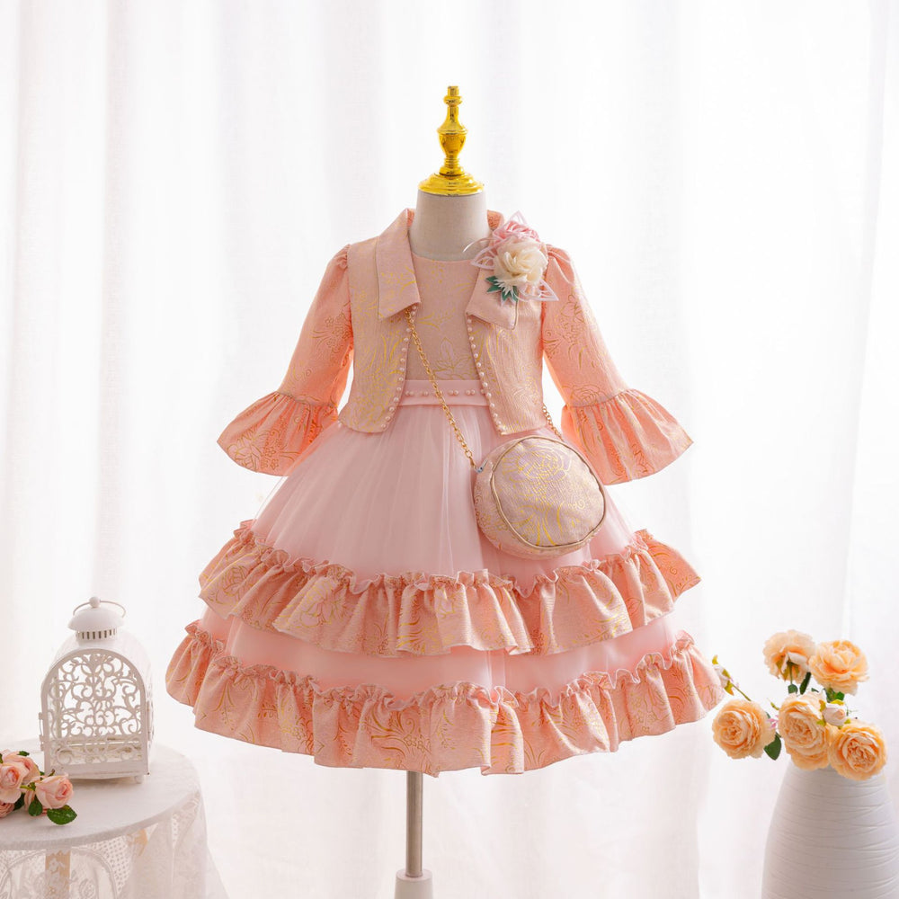 New in stock skirt set children's dress three-piece cake princess dress girls' birthday dress flower girl