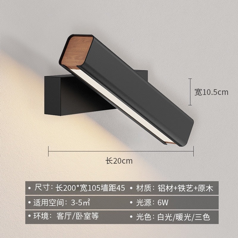 Full spectrum bedroom bedside wall lamp minimalist creative staircase living room study wall aisle light rotatable wall sconce