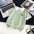 Kids' short-sleeve t-shirt, children's summer clothing, half-sleeve polo shirt, mid-to-large size boys' summer lightweight top, trendy yh style