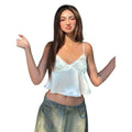 European and american women's clothing  spring new fashion trendy hot girl sexy v-neck solid color loose tank top cropped vest