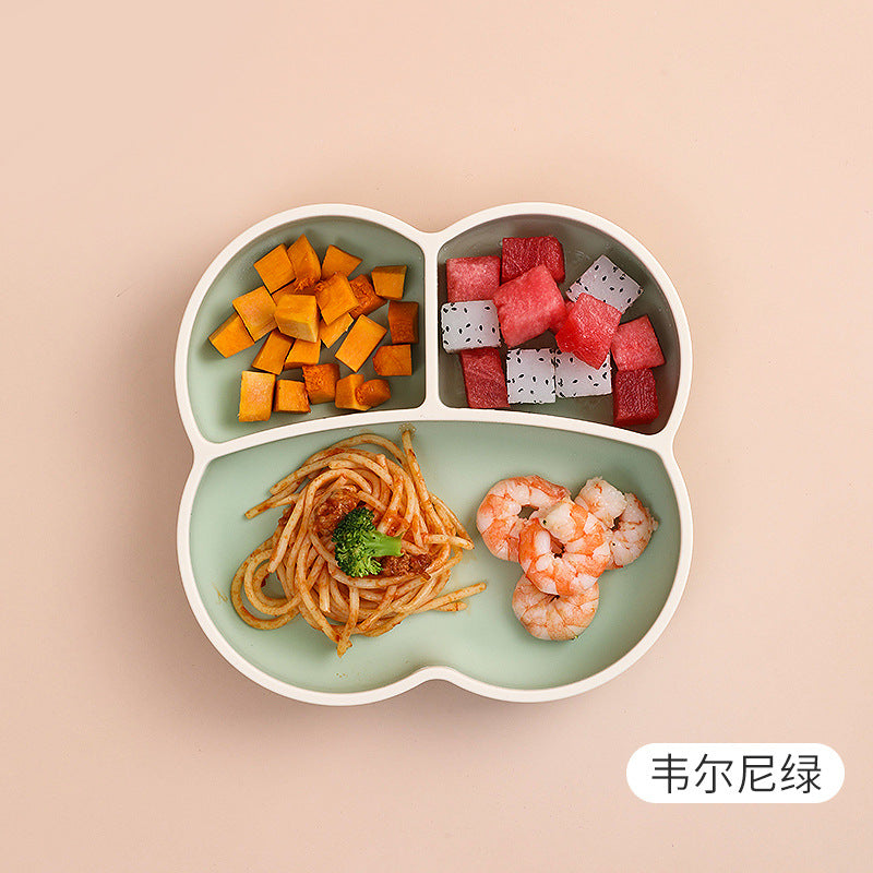 Baby feeding plate - suction cup, all-in-one silicone divided plate for infants - encourages independent eating - customizable