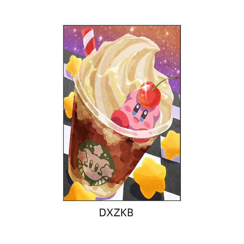 Star Kirby decorative painting pink girl bedroom children's room hanging painting cartoon animation cute princess bedside mural