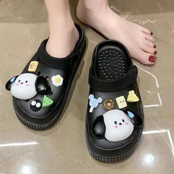 New arrival crocs women's ins trendy outwear 2023summereasiest for match heighteningplatform shoes toe beach sandals cartoon