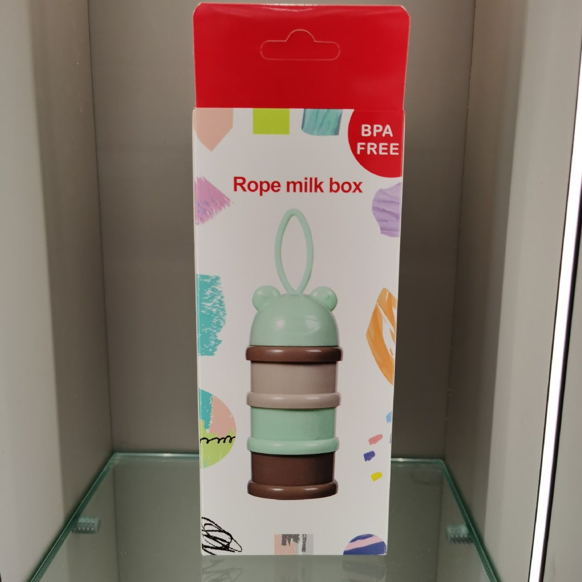 English color box baby three-layer milk powder box, independent layered milk powder compartment, children's portable rotating milk powder box