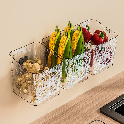 Kitchen onion, ginger and garlic storage basket, bathroom sundries hanging basket, bathroom wall plastic storage basket storage box