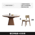 1.2m rock solid telescopic table + 4 square chair combination [12mm antibacterial rock slab]