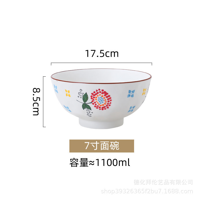 Nordic dinnerware set: creative ceramic bowls, dinner plates, and soup bowls for home use - minimalist underglaze ceramic tableware wholesale