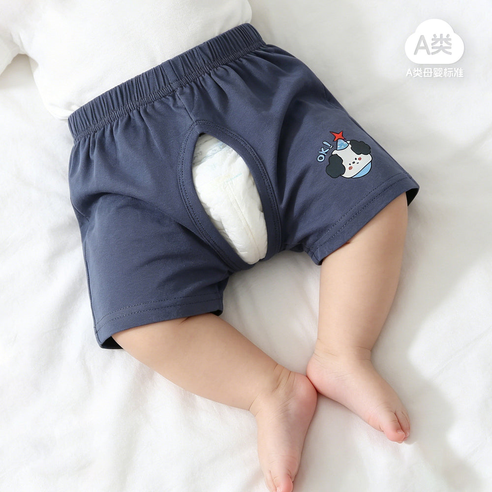 Baby shorts summer thin outwear male and female baby open crotch half length pants summer 1 to 2 years old infant crotch pants