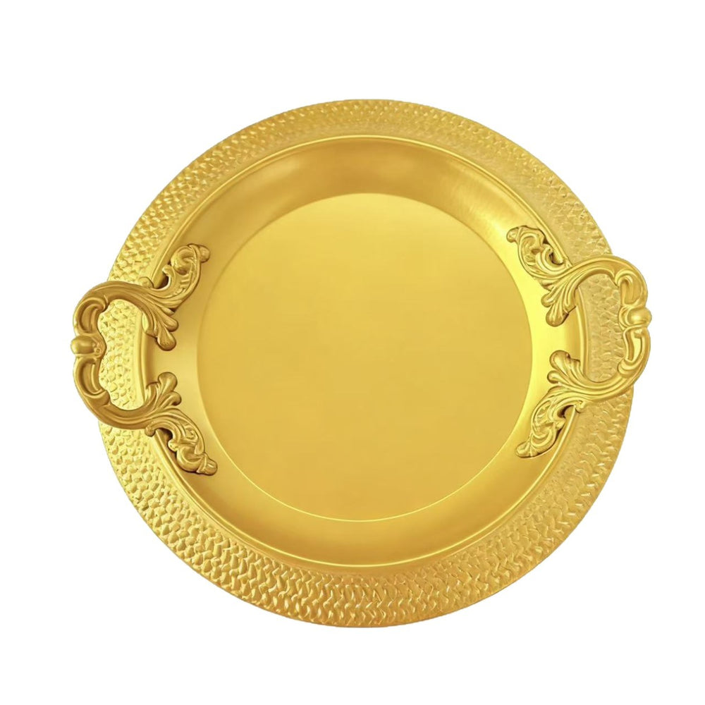 Manufacturer european style creative home elegant metal pattern tray party wedding hotel restaurant decoration tray