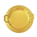 Manufacturer european style creative home elegant metal pattern tray party wedding hotel restaurant decoration tray