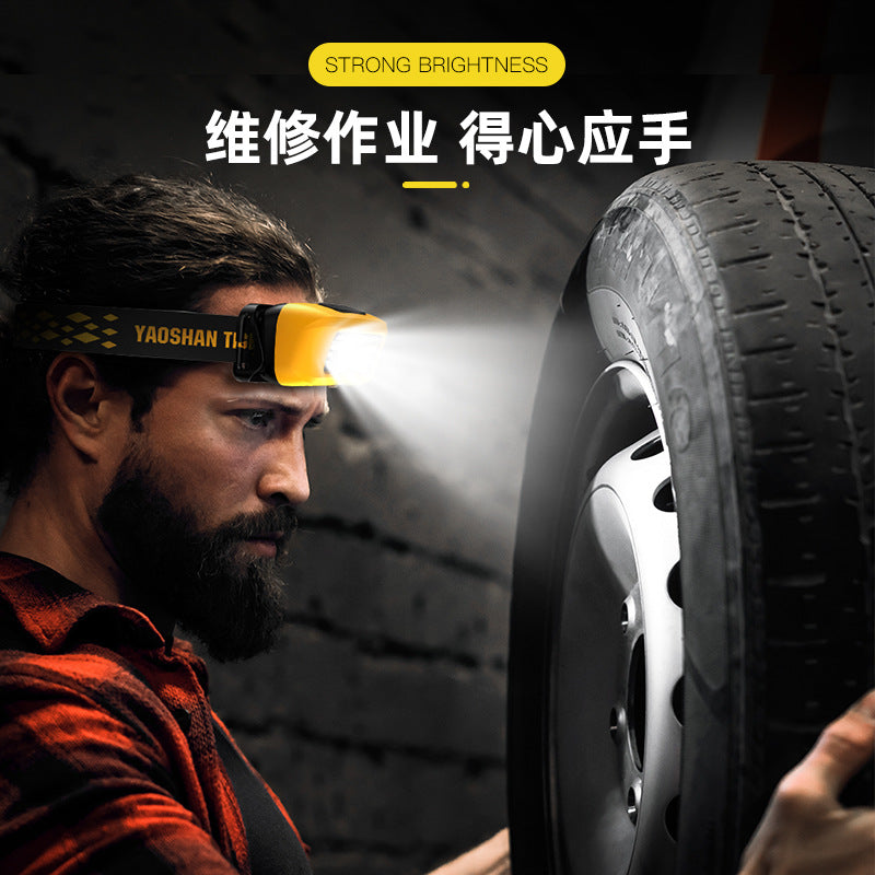 Induction headlight fishing special strong light outdoor fishing night fishing charging super bright head-mounted lighting super long battery life