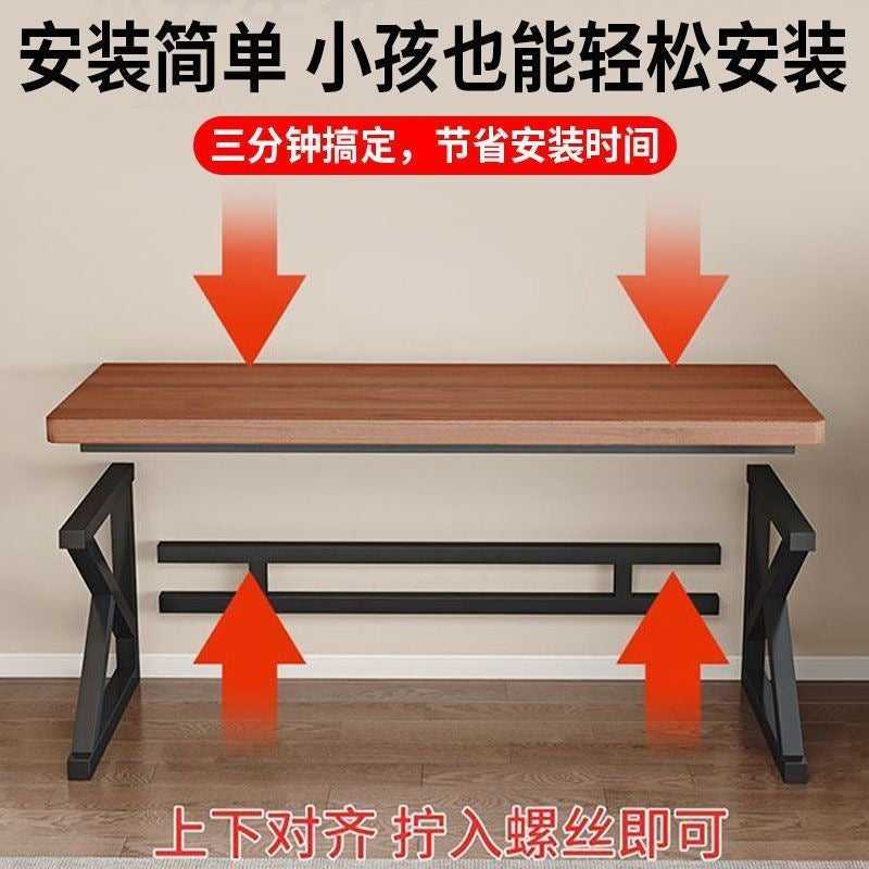 Solid wood computer desk student bedroom home office long table double workstation minimalist gaming desk