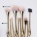 Sujilian xiaomanyao electroplated gold 10-piece set of makeup brushes, full set of soft bristles, loose powder, blush makeup brushes
