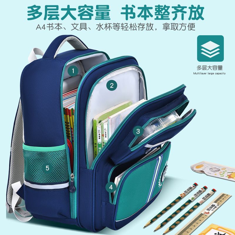 New Elementary School Bag Children's School Bag 1-3-6 Grade Large Capacity Backpack Boys and Girls