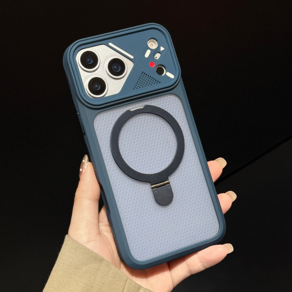 Creative lens ice armor cooling magnetic stand compatible iphone 17 pro phone case apple 16 matte anti-drop