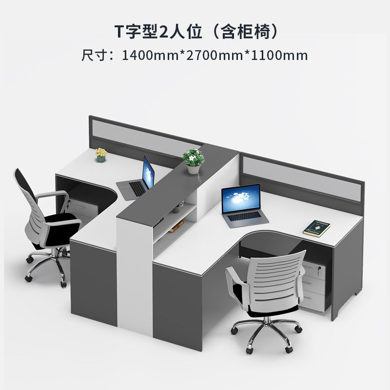 Saint li office desk partition - modern minimalist workstation for 4/6 people - ideal for finance offices - desk and chair combination