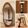 Clothing store fitting mirror new chinoiserie medieval full-length mirror for home living room floor-standing wall-mounted special-shaped mango full-length mirror
