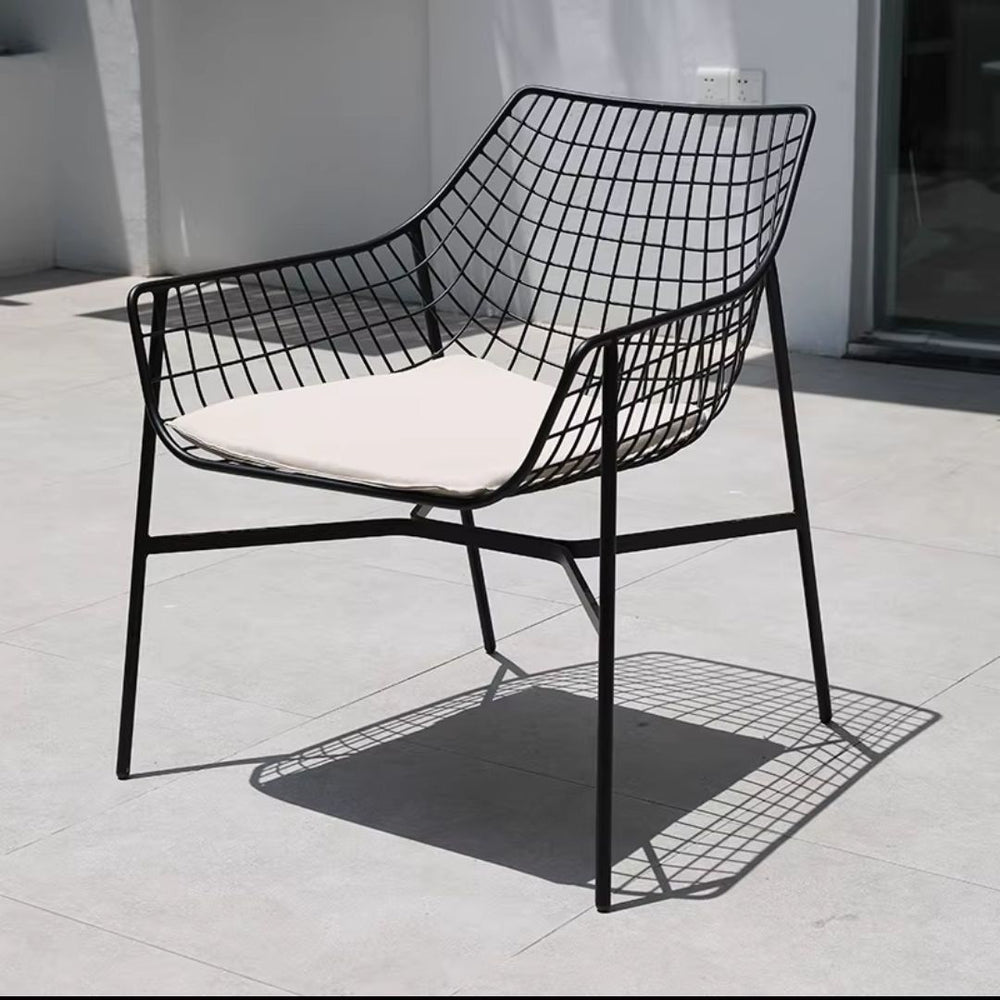 Outdoor table and chair set - rustic iron patio furniture for balconies, commercial use, open-air tea and beverage shops, and casual seating