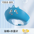 Triceratops shower cap-blue + water thermometer