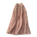 Fairy style high waist mesh patchwork cake skirt for women spring layered fluffy skirt slimming lookeasiest for matcha-line long skirt