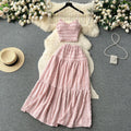 Age-reducing suit women's summer clothing new arrival sling tops shorteasiest for match large swing skirt sweettwo-piece set trendy