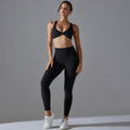 New high-waisted, butt-lifting, body-hugging, barely-there yoga outfit with sexy push-up bra sports bra set for running and fitness