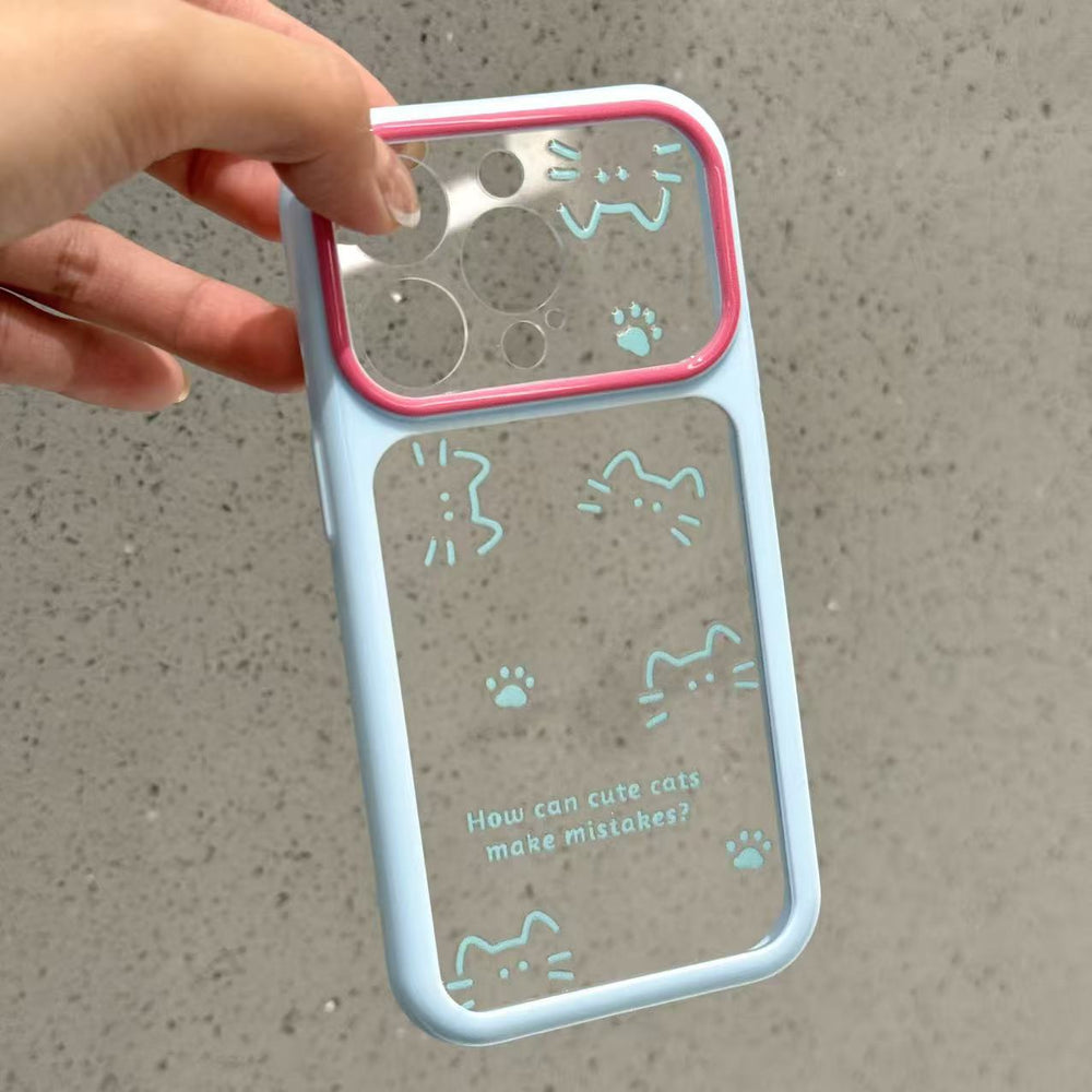 Suitable for apple 17promax mobile phone case dopamine color contrasting lines kitten paw print iphone18 starry sky case