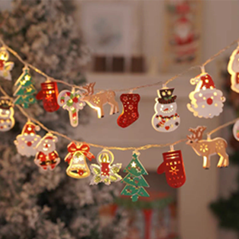 Christmas wrought iron light string, holiday arrangement, birthday party party, shop decoration light beads LED light string colorful lights