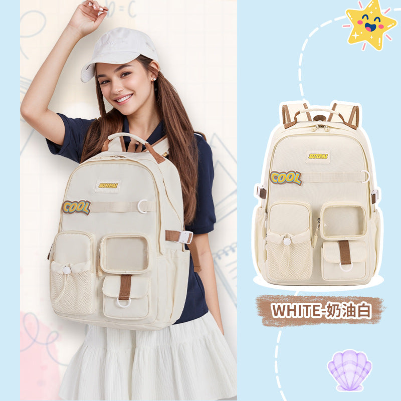 School bag University women's large-capacity dirt-resistant sixth grade spine care small food allowance pain bag backpack high school student travel backpack