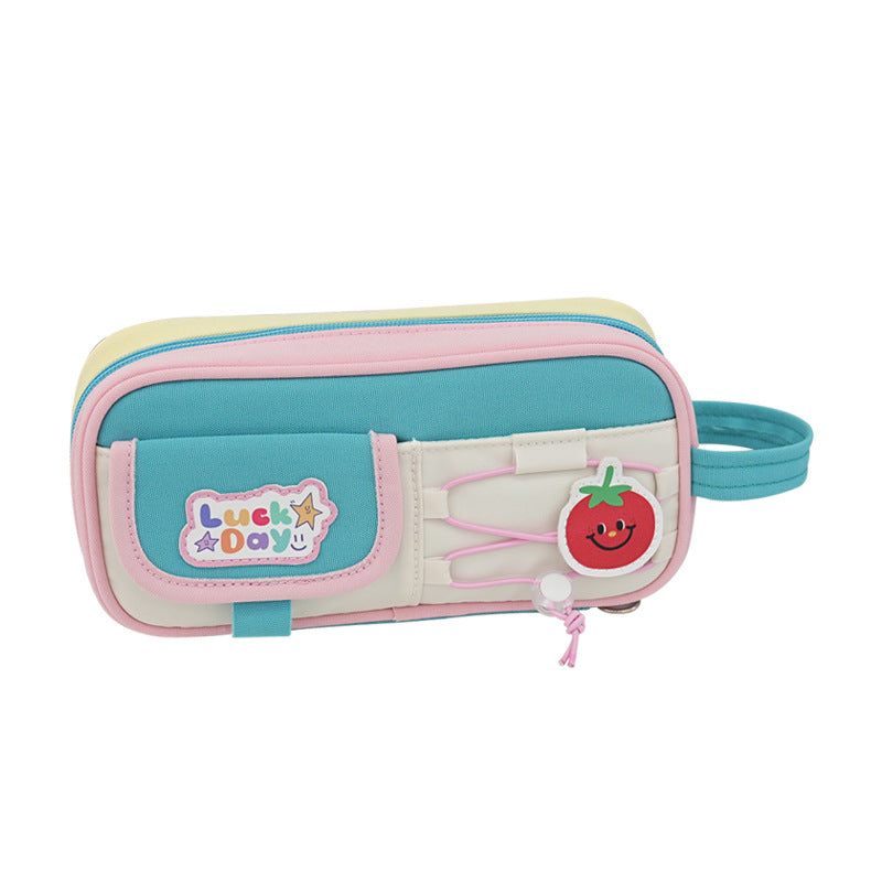New cute large-capacity stationery box, small junior high school boys and girls pencil case, high-value fixed pen insert and pencil case.