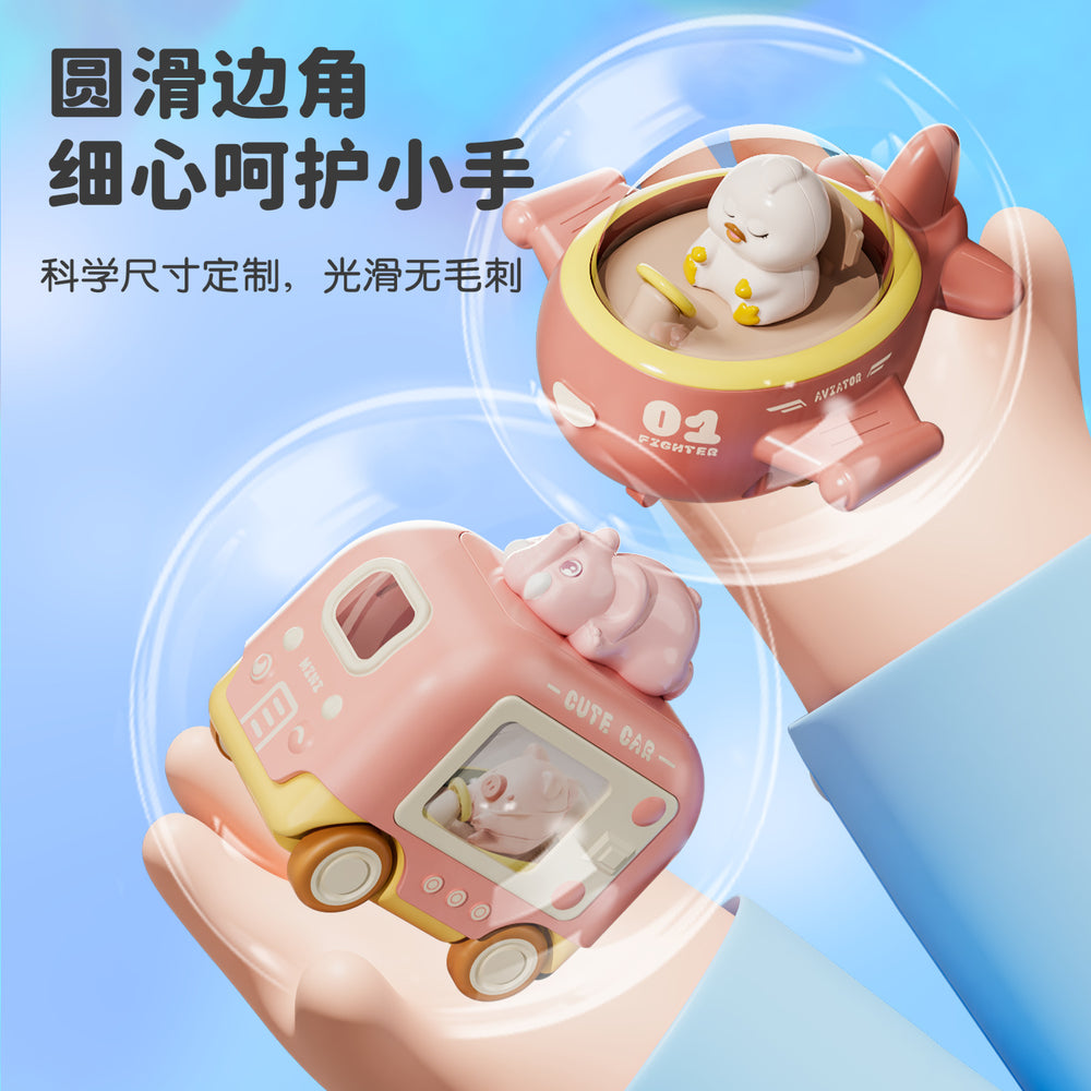Dropshipping kids press boys and girls sliding car pull back cartoon airplane bus sedan toy car