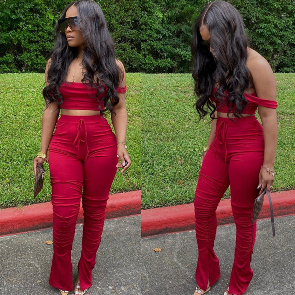 3568 special offer: no returns or exchanges. please purchase with care. cross-border  fashion: european and american casual sexy off-the-shoulder set